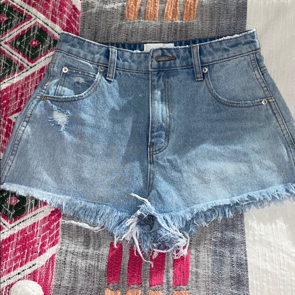 Denim high rise shorts
